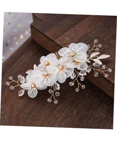 DOITOOL Hair Accessories Tiara Pearl Side Hair Comb Wedding Headwear Wedding Hair Flowers Cloth Hair Comb Wedding Hair Comb Bridal Side Combs Headgear Bride Gauze - Buy Online on GoSupps.com