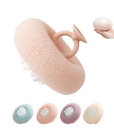 Super Soft Sunflower Suction Cup Bath Ball Super Soft Bath Sponges for Shower Sponge Mesh Pouf Shower Ball for Women Men Shower(Pink)