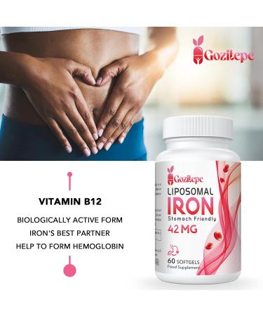 Liposomal Iron 42 mg with Folic Acid & Vitamin B12 Immune Support Energy Boost & Blood Formation 60 Capsules (4-Pack) Highly Bioavailable Iron Supplements - Buy Online on GoSupps.com