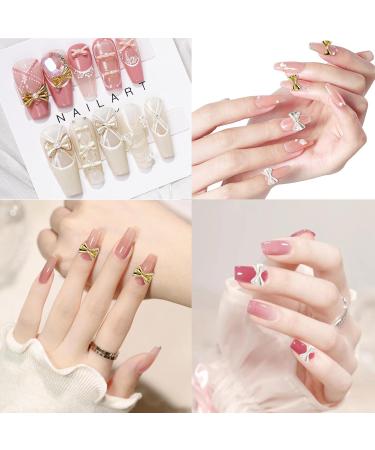 50x/Set Bowknot French Bow Nails Art Alloy Bow Nails Art Decoration Supplies For Salons Silver Bow 9 X 6mm - Buy Online on GoSupps.com