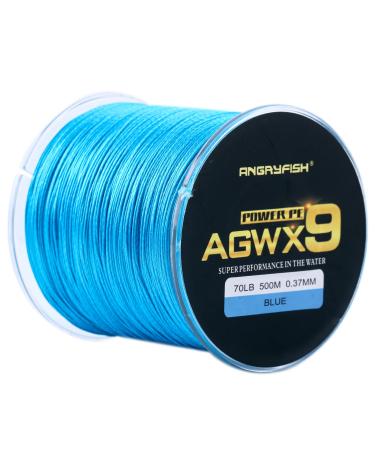ANGRYFISH AGWX9 Braided Fishing Line,Cost-Effective Superline-Multiple Colors- Excellent Casting Distance and Smoothness-Extremely Durable-Wonderful Tool for Fishing Enthusiast Blue 100M-15LB/0.10MM