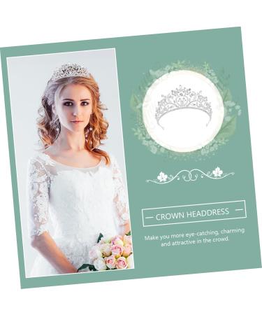 1pc Large Bridal Tiara Fashion Crystal Headwear Crown Hair Band Wedding Headband Crystal Headdress Crown Headband Bride Hair Bridal Headdress Bride Crown Crystal Crowns 16x16x8cm Silver - Buy Online on GoSupps.com