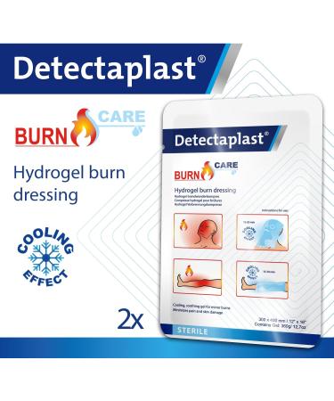 DetectaPlast Firewound Compress with Hydrogel - Sterile 30x40 cm for Strong Burns | Fast Wound Healing Gel - 2 Pieces - Buy Online on GoSupps.com