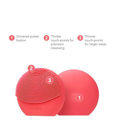 Foreo Luna Play Plus 2 | Ultrahygienic Facial Cleaning Brush for All Skin Types | Travel-Friendly Face Massage Device | Deep Clean in 1 Minute | Peach of Cake - Buy Online on GoSupps.com