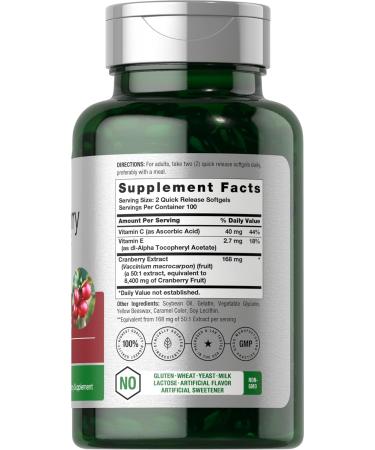 Horb ach Cranberry Pills for Women and Men | 8400mg | 200 Softgels | Extract Supplement with Vitamin C | Non-GMO Gluten Free - Buy Online on GoSupps.com