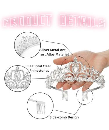 Crystal Tiara Crown Headband for Women Girls - Crystal Headband Elegant Princess Crown with Combs Rhinestone Crown for Bridal Wedding Prom Birthday Party Cosplay Christmas Halloween Hair Accessories 01 - Buy Online on GoSupps.com