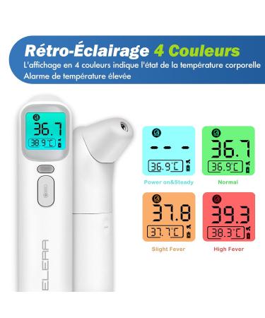 Buy Fieberhermometer Ear for Babies Fast 1s Measurement Contactless Infrared Thermometer with Fever Alarm & 4 Color Display International Shipping Available - Buy Online on GoSupps.com