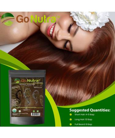 Organic Henna Powder for Hair - Natural Red Hair Dye (8oz) | Henna for Hair & Beard Color - Buy Online on GoSupps.com
