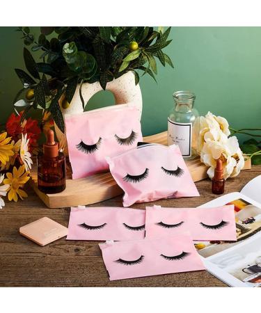 Qseenlnoy 50 Pieces Eyelash Bags Lash Bags for Aftercare Bags Eyelash Makeup Bags with Zipper for Women (Pink 6X4 Inch) - Buy Online on GoSupps.com