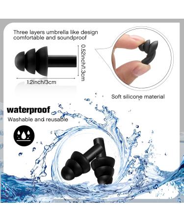 TrelaCo 200 Pairs Silicone Ear Plugs - Soft Reusable Waterproof for Sleeping Swimming and Noise Protection - Ideal for Music Concerts Hunting Shooting and Construction (Black - Buy Online on GoSupps.com