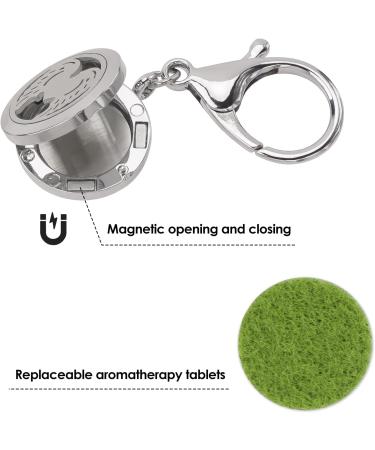 SHIDOW Essential Oil Diffuser Keychain - Aromatherapy Heart Pattern Key Ring for Women | Perfect Birthday & Valentine's Day Gifts - 3 Set Silver - Buy Online on GoSupps.com