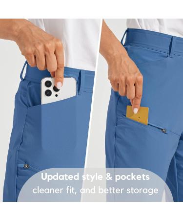 Willit Women's 13 Long Shorts - Quick Dry Water Resistant Knee Length for Golf & Hiking - Slim Fit Blue Ashes, Size 8 - Buy Online on GoSupps.com