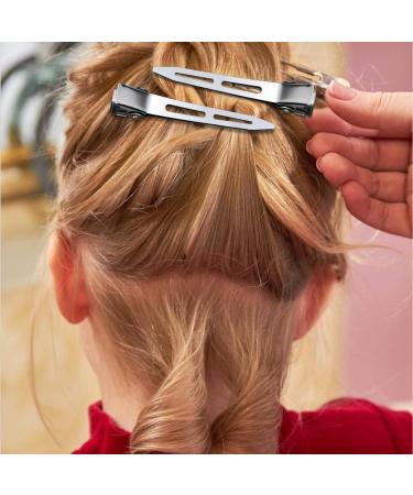 50 Pack Silver Duckbill Hair Clips - 2.2 Metal Hairdresser Clamps for Women & Girls - Alligator Curl Hair Clips with Holes - Buy Online on GoSupps.com