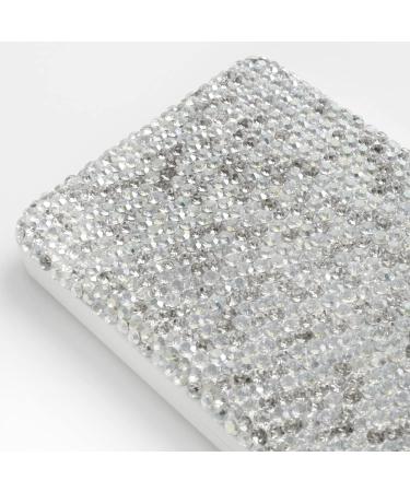 Wowagoga Mini Sparkling Rhinestone Rectangular Travel Magnifying Mirror - Small Compact Handbag Mirror for Women and Girls (Silver) - Buy Online on GoSupps.com