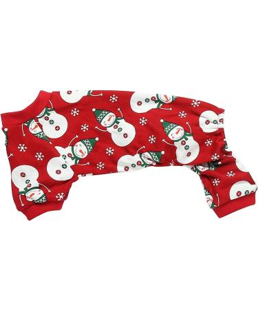 Lanyarco Small Pet Dog Pajamas - Red Snowman Design - Medium Size - 95% Cotton 5% Lycra - Buy Online on GoSupps.com