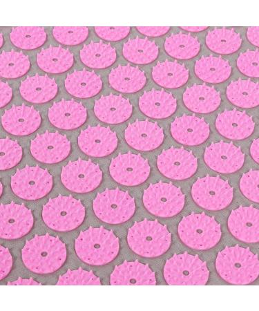 Verdant Touch Massage Mat | Acupuncture & Yoga Mat 68x42 cm | Light Grey with Pink Buckle | Acupressure Pad for Ultimate Relaxation - Buy Online on GoSupps.com