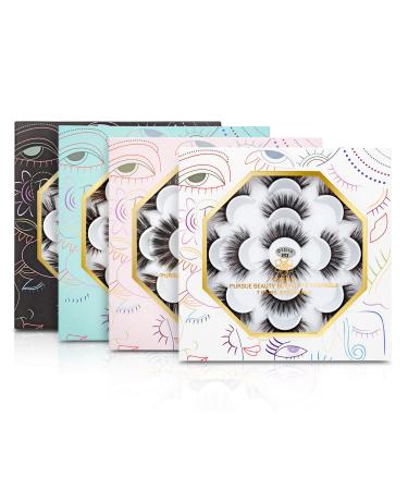 DYSILK 6D Mink Lashes - Natural Look, Fluffy Cat Eye Wispy False Eyelashes - 7 Pairs Soft Reusable - Style 002 - Buy Online on GoSupps.com