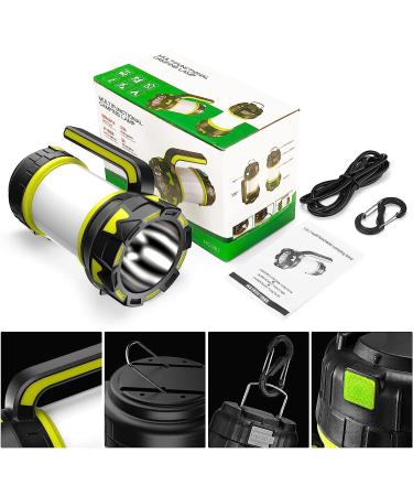 Bochaos Camping Lantern Flashlight Rechargeable, 6 Modes LED Bright Flashlight 3000mAh Power Bank, IPX4 Waterproof, Emergency Flashlight Lantern for Outdoor, Hurricane, USB Cable Included-1 Flashlight Flashlight-1 - Buy Online on GoSupps.com