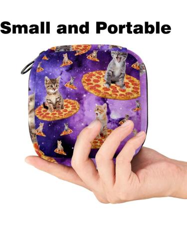 Multicolored Storage Bags for Women's Bandages - Cat Starry Sky Pizza Designs | Portable Holders for Menstrual Pads Panty Liners & Tampons - Perfect for School & Office - Buy Online on GoSupps.com