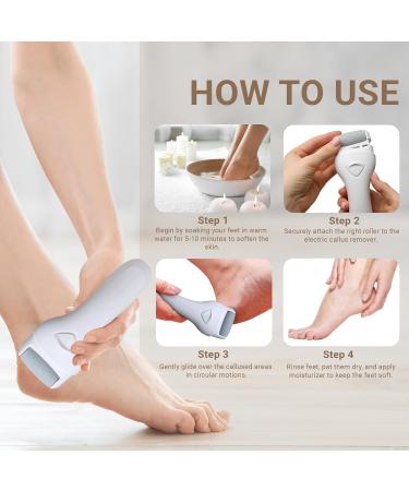 Electric Callus Remover - Waterproof Rechargeable Foot Scrubber with 3 Rollers for Smooth Feet | Best Foot Care Solution - Buy Online on GoSupps.com