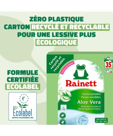 RAINETT - Detergent Powder for Sensitive Skin - Hypoallergenic Formula - Plant-Based Surfactants - Recycled & Recyclable Card - Buy Online on GoSupps.com
