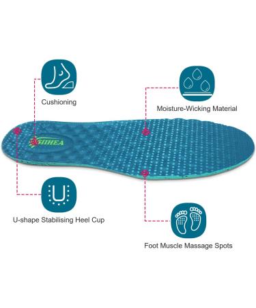 SIIHEA Massage Insoles for Plantar Fasciitis Relief | Comfort Shoe Inserts for Foot Pain | Breathable Insoles for All-Day Comfort | Women's 11-13/Men's 10-12 - Buy Online on GoSupps.com