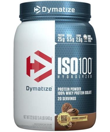 ISO 100 Whey Protein Isolate | Hydrolyzed & Whey Protein Isolates | Ultra-Fast Absorbing Protein | 25g Protein 5.5g BCAAs 2.6g Leucine | 20 Servings 1.4LB (Gourmet Chocolate) Gourmet Chocolate 1.4LB