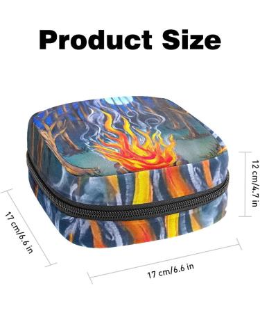 Stylish Menstruation Pad Bag with Zipper | Women's Napkin & Tampon Organizer - Campfire & Moonlight Designs - Buy Online on GoSupps.com