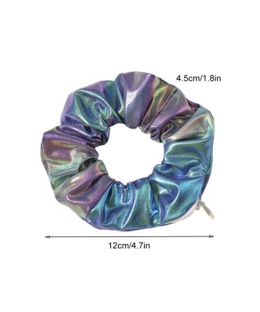 8 Piece Tie Dye Velvet Pocket Hair Scrunchies for Girls and Women with Hidden Zipper Pocket - Colorful and Shiny Elastic Hair Bands for Chapstick and Money Storage - Buy Online on GoSupps.com