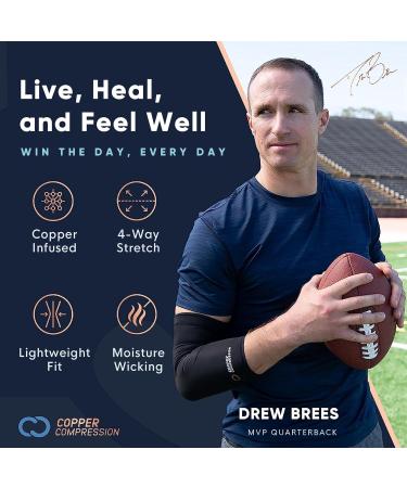 Buy Copper Compression Arch Support Sleeves for Plantar Fasciitis - Pain Relief Brace for Wider Feet - 1 Pair - Plus Size - Black - Buy Online on GoSupps.com