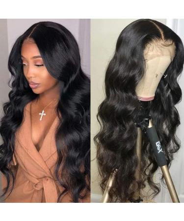 Front Lace Perckes Human Hair 150% dense 13x6 transparent lace wig brazil Straight wavy front lace wig with baby hair pre-pale pale knot 18 inches