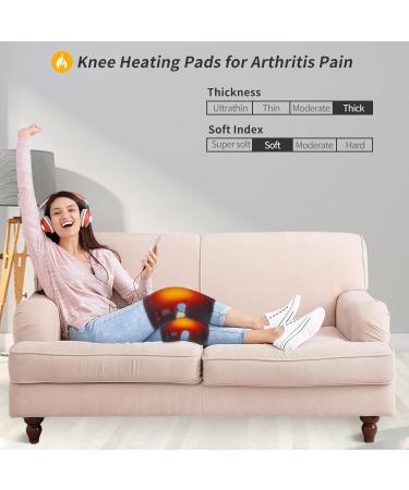 Heated Knee Pad with Massager | Knee Heating Pad for Pain Relief & Arthritis | Premium Knee Brace Wrap for Men & Women - Buy Online on GoSupps.com