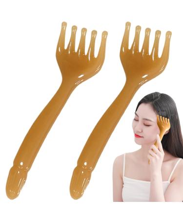 Scalp massage device 2 piece Portable scalp Massage device Sorty hand massage comb Multifunctional scalp massage relaxation and stress resin scalp massage device for scalp neck lymph