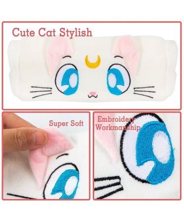 DAANAH Sailor Moon Cat Face Wash Headband Set - 4PCS | Cute & Comfortable Spa Headbands for Women - Buy Online on GoSupps.com