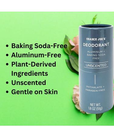 Generic Trader Joe's Unscented Deodorant - Aluminum-Free & Baking Soda-Free - Pack of 2 - Buy Online on GoSupps.com