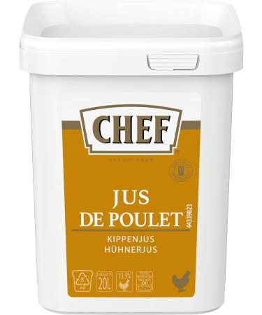CHEF Jus de Poulet D shydrat - A Base de 13 9% de Volaille - Gain de Temps en Cuisine - Aide Culinaire Sauce Fonds Fumet - Bo te De 600g pour 10L 20L Jus de Poulet 600g - Buy Online on GoSupps.com