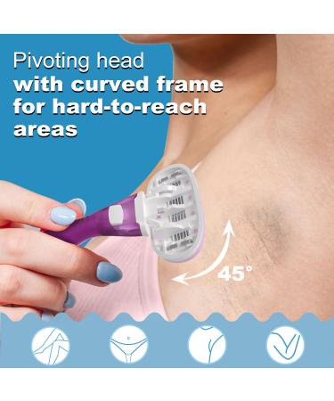 Buy Women's 5-Blade Razors for Sensitive Skin | Smooth Shaving Kit with 12 Refills | Lavender Purple - Buy Online on GoSupps.com