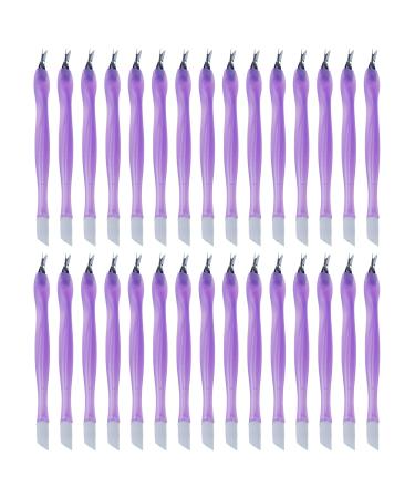 Coshar Pack of 30 Cuticle Trimmer Cuticle Remover Tool Multi Purpose Cuticle Pusher Cuticle Knife Rubber Tip Double Ended Nail Art Tools