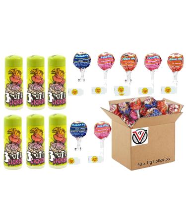Chupa Chups Sugar Free Assorted Flavour Lollipops 50 11g - Full Box VIMIX Assorted Lime Orange 11000.0 gram