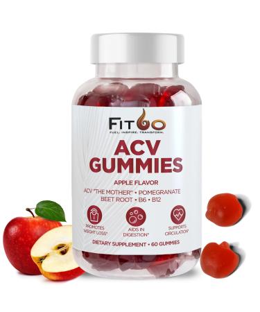 Keto Apple Cider Vinegar Gummies with The Mother | Keto ACV Gummies for Advanced Healthy Weight Detox and Cleanse | Beet Root Pomegranate Folic Acid B6/B12 60 Count Made in USA
