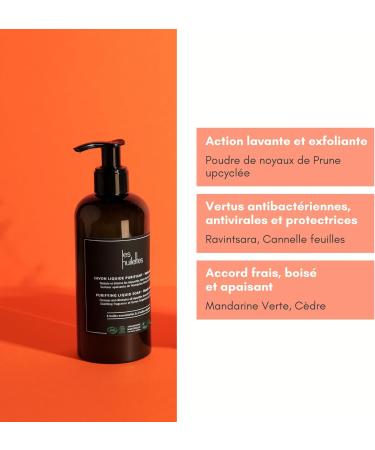  LES HUILETTES LES HUILETTES - Purifying Liquid Soap - 100% Natural Origin - Exfoliating with Upcycled Plum Kernel Powder - For Hands and Body - Effective Against Viruses - Buy Online on GoSupps.com