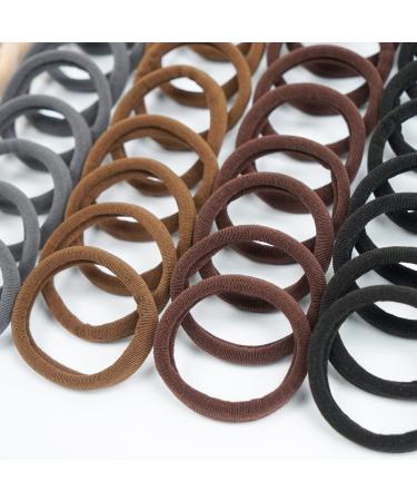 Joyoyo 100 Multi-Colored Hair Bands - Thick No Damage Ponytail Holders for Women & Girls | 45mm Large Black Hair Ties - Buy Online on GoSupps.com