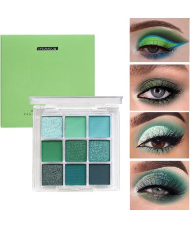  G n rique Green Eyeshadow Palette - Green Eyeshadow Glitter | Matte Green Eyeshadow Palette 9 Colors Shiny Eyeshadow Palettes Waterproof Glitter Makeup - Buy Online on GoSupps.com
