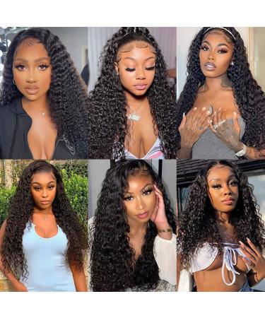 28 Deep Wave Curly Lace Frontal Wig for Black Women | 13X4 HD Lace Front Wigs Human Hair 28 Pre Plucked Wet and Wavy Wig with Baby Hair - Buy Online on GoSupps.com