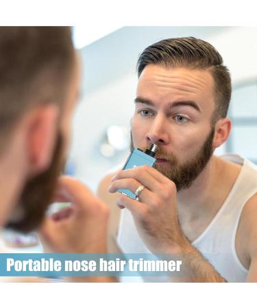 Nose Hair Removal | Rechargeable Nasal Hair Trimmer Portable Nose Trimmer Waterproof Eyebrow Trimmer for Hygienic Grooming & Easy Cleaning Blue - Buy Online on GoSupps.com