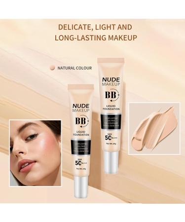 BB Cream Foundation Even Skin Tone Color Correcting Cream Moisturizing Concealer Makeup Base Lightweight Foundation Anti-Redness Silky Smoothing Foundation (Natural) - Buy Online on GoSupps.com