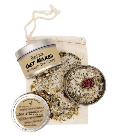 Malicious Women Candle Co - Get Naked & Accept The Crazy - Herbal Bath Salts & Tealights Gift Set