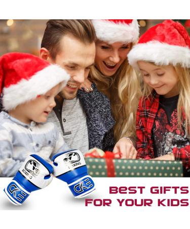 Children's Boxing Gloves for Ages 5-12 | Ccke Training Gloves for Boys & Girls - Kickboxing & Muay Thai - Blue - Buy Online on GoSupps.com