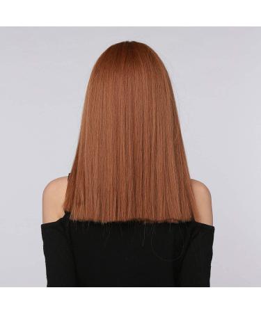 22 Brown Cosplay Wig with Bangs - Long Straight Synthetic Wig for Women | Perfect for Daily Wear & Parties - International Shipping Available - Buy Online on GoSupps.com