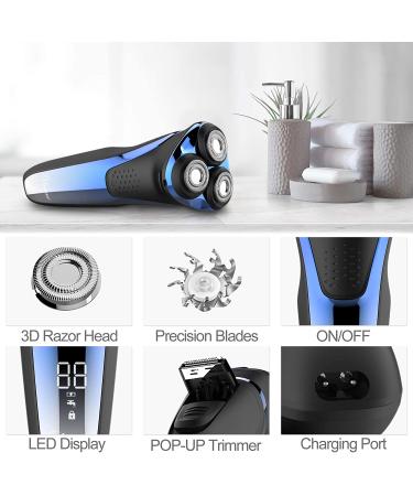 Hatteker Electric Shaver for Men - Cordless Rotary Razor with Pop-up Trimmer - Buy Online on GoSupps.com